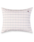 LEXINGTON Kissenbezug aus kariertem percale, weiß/beige/marineblau