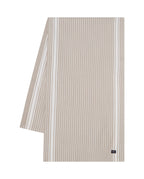 LEXINGTON Gestreifter Oxford-Tischläufer, weiß/beige
