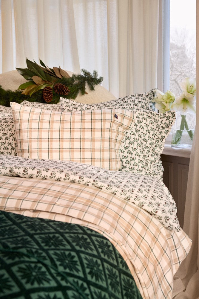 Lexington Checked Cotton Flannel Kopfkissenbezug aus Flanell