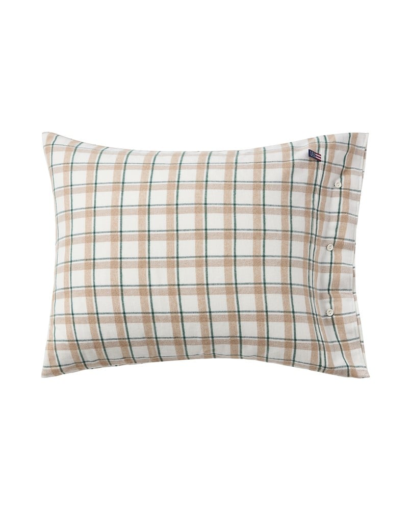 Lexington Checked Cotton Flannel Kopfkissenbezug aus Flanell