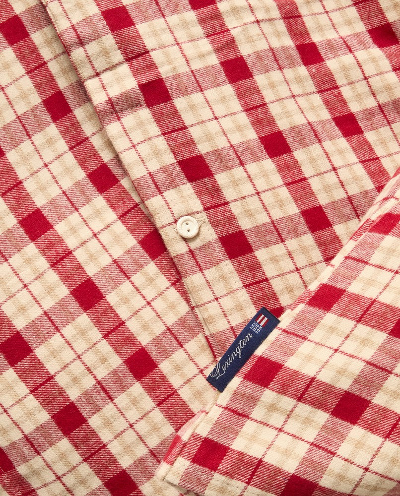 Lexington Checked Cotton Flannel melange Kopfkissenbezug aus Flanell