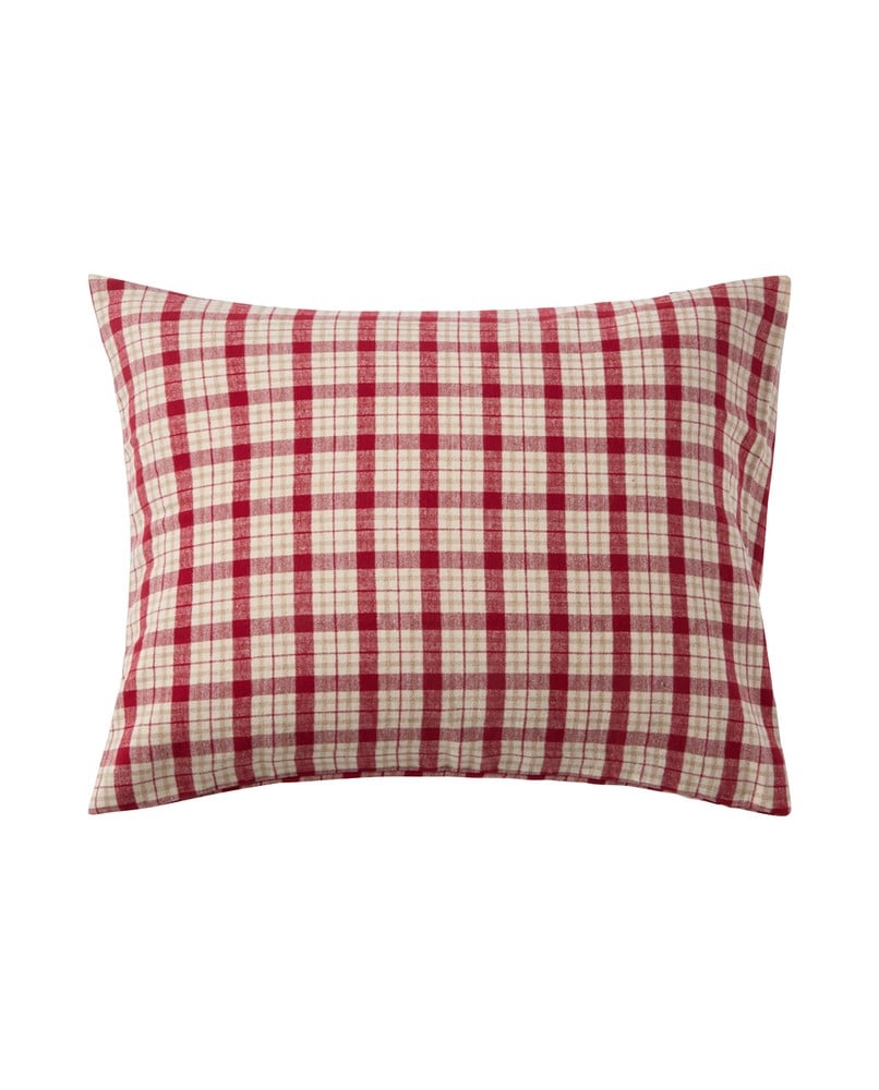 Lexington Checked Cotton Flannel melange Kopfkissenbezug aus Flanell