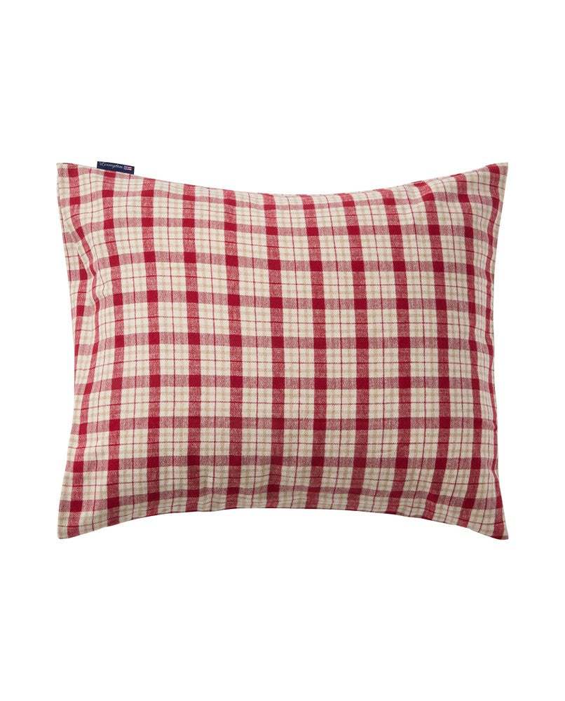 Lexington Checked Cotton Flannel melange Kopfkissenbezug aus Flanell