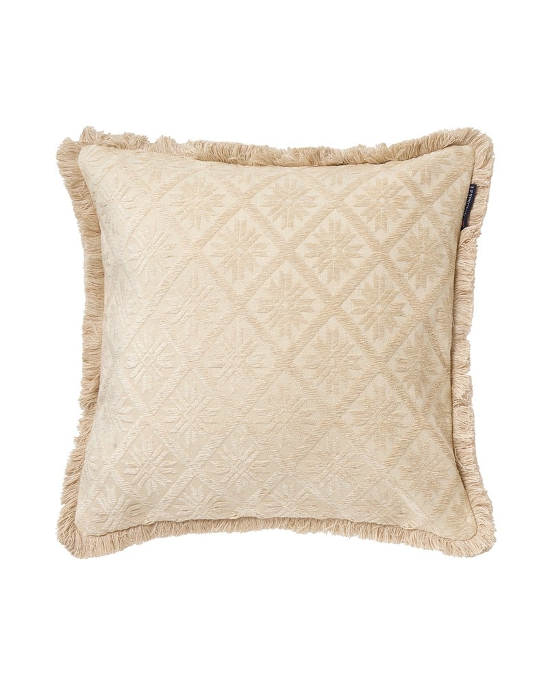 Lexington Jacquard Viscose/Cotton Fringe Kissenhülle