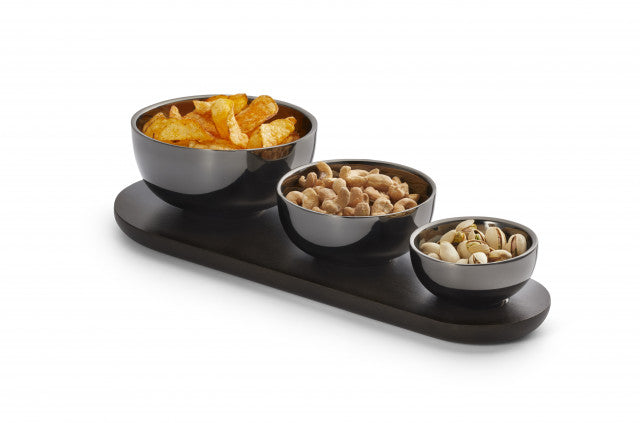 Philippi Trio Schalen-Trio mit Holztablett