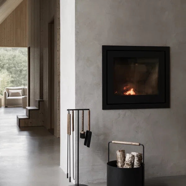 blomus ASHI Kamingarnitur 5-teilig – Stahl & Eiche