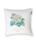 Lexington Floral Embroidered Kissenhülle aus Leinen und Baumwolle