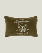 LEXINGTON Boston club kissen aus bio-baumwollsamt 50x30, oliv/hellbeige