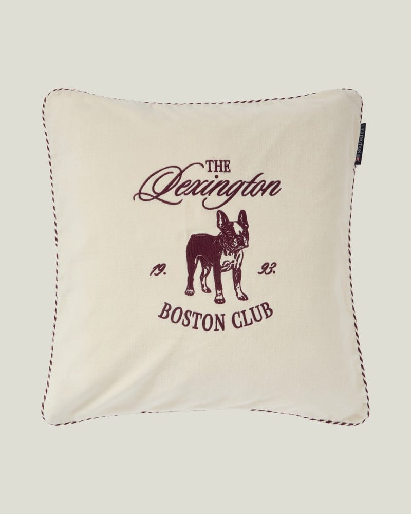 LEXINGTON Boston club kissenbezug aus bio-baumwollsamt, hellbeige/fig