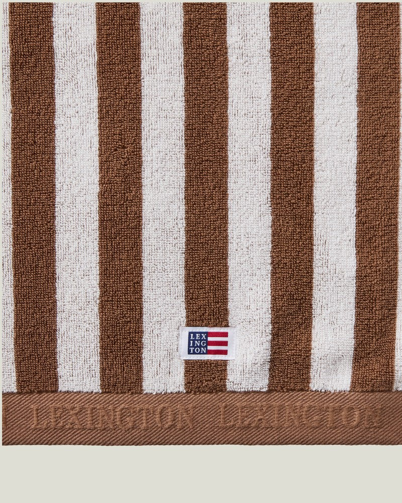 LEXINGTON Gestreiftes frotteehandtuch, fudge/schneeweiß