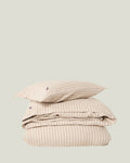 LEXINGTON Bettwäsche-set aus baumwollflanell mit nadelstreifen, beige/braun