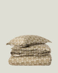 LEXINGTON Bettwäsche-set aus baumwollsatin mit ornamentmuster, oliv/weiß