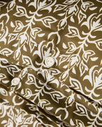 LEXINGTON Bettwäsche-set aus baumwollsatin mit ornamentmuster, oliv/weiß