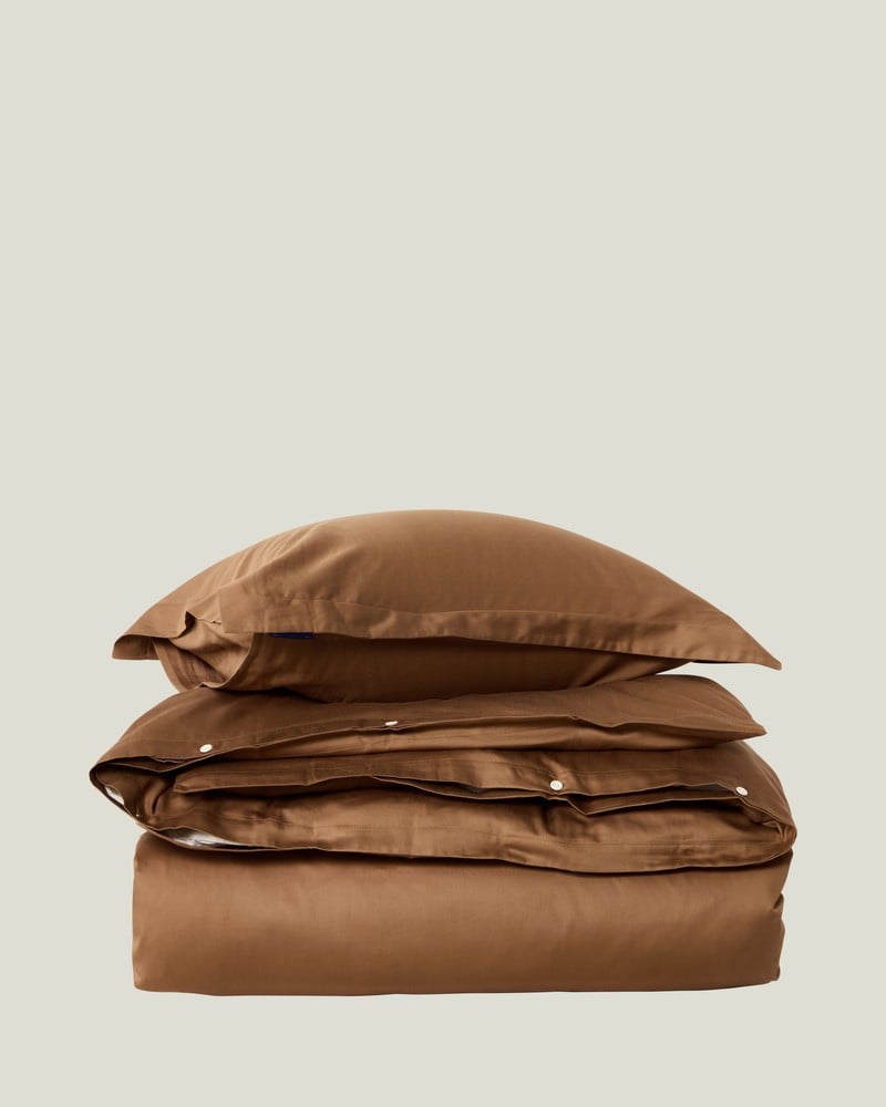 LEXINGTON Unifarbenes bettwäsche-set aus baumwollsatin, fudge