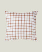 LEXINGTON Karierter pinpoint-kissenbezug aus lyocell/baumwolle, white/fudge