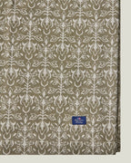 LEXINGTON Ornament-Jacquard Baumwoll-Tischdecke, beige/dunkeloliv