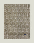 LEXINGTON Ornament-Jacquard Baumwoll-Tischdecke, beige/dunkeloliv