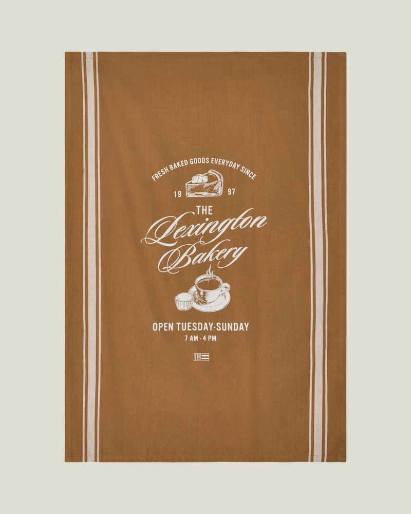 LEXINGTON Küchenhandtuch aus bio-baumwolle mit bäckerei-print, fudge/weiß
