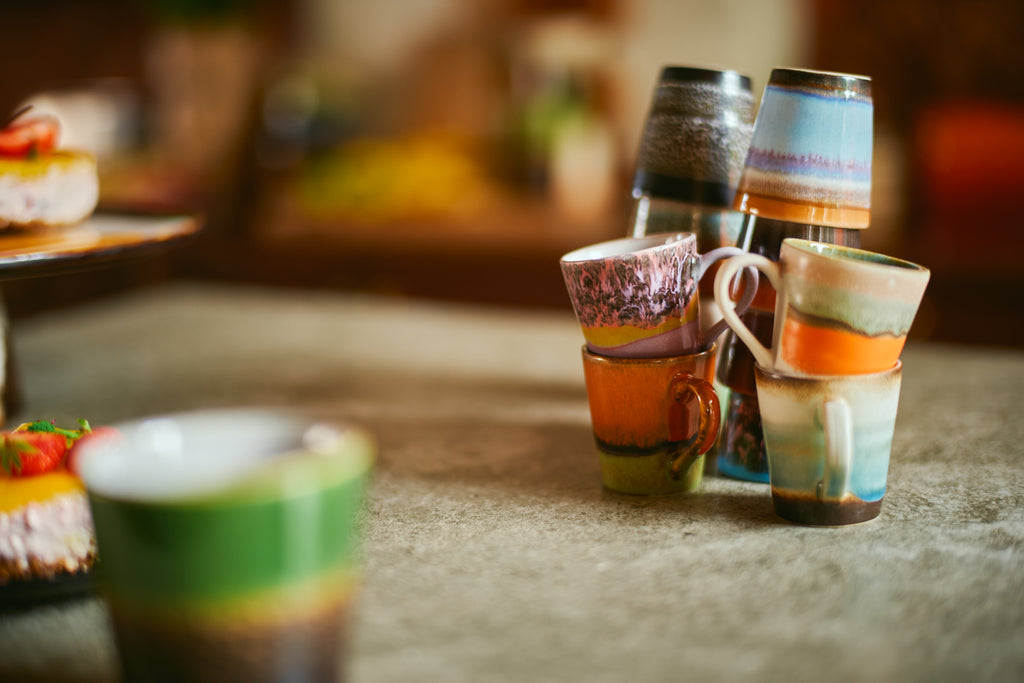 HKliving 70s Ceramics Espresso Tassen 4er-Set