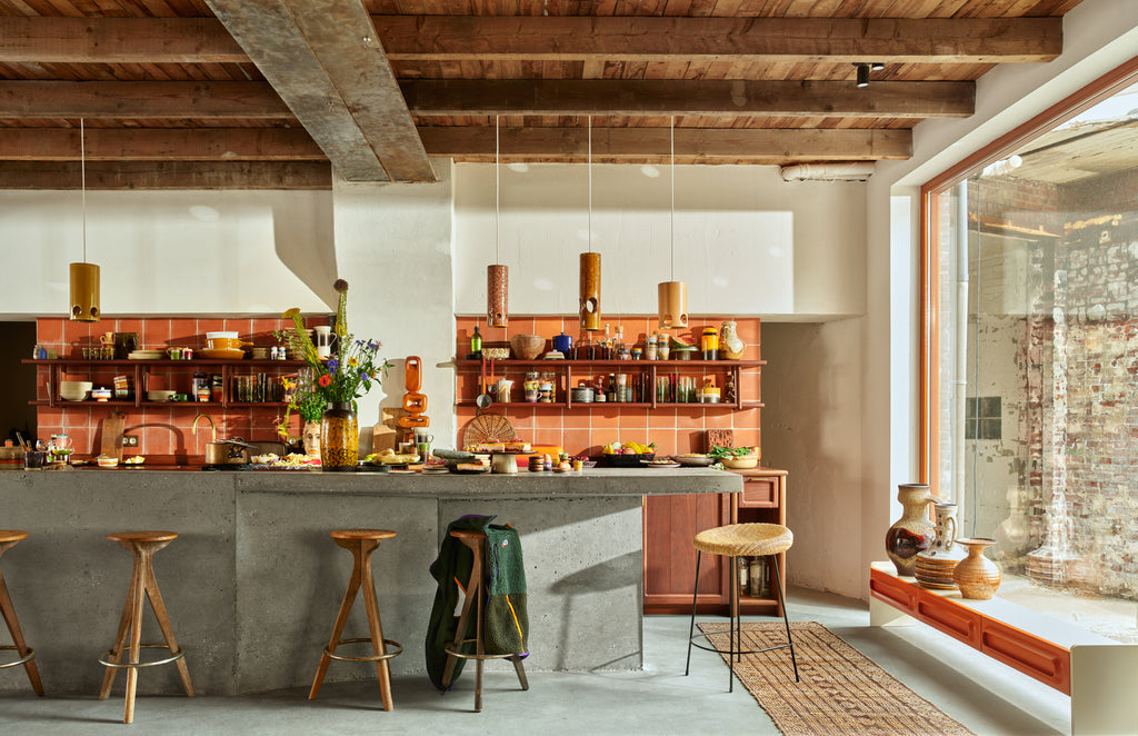 HKliving Keramik-Hängeleuchte Rosewood – Stoneware Pendellampe