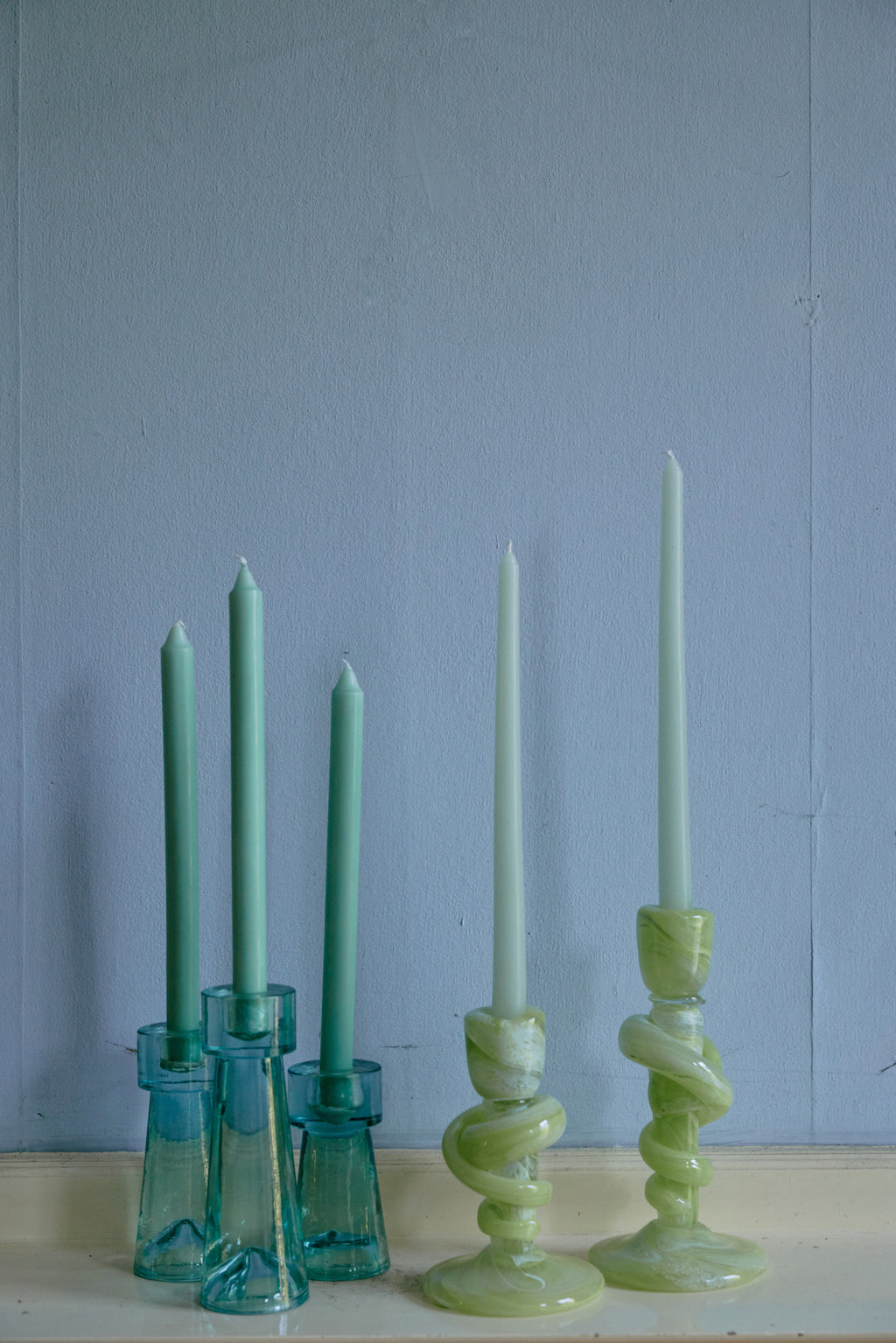 HKliving Arte Kerzenhalter aus Glas – skulpturale Tischdeko