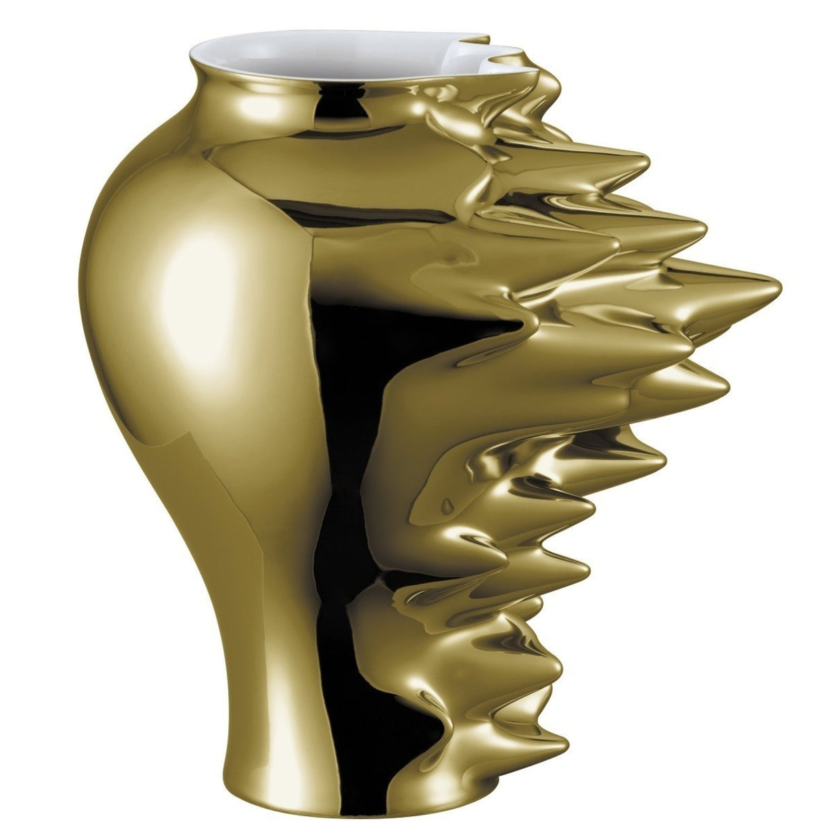 Rosenthal Fast Vase - gold / Höhe 27 cm