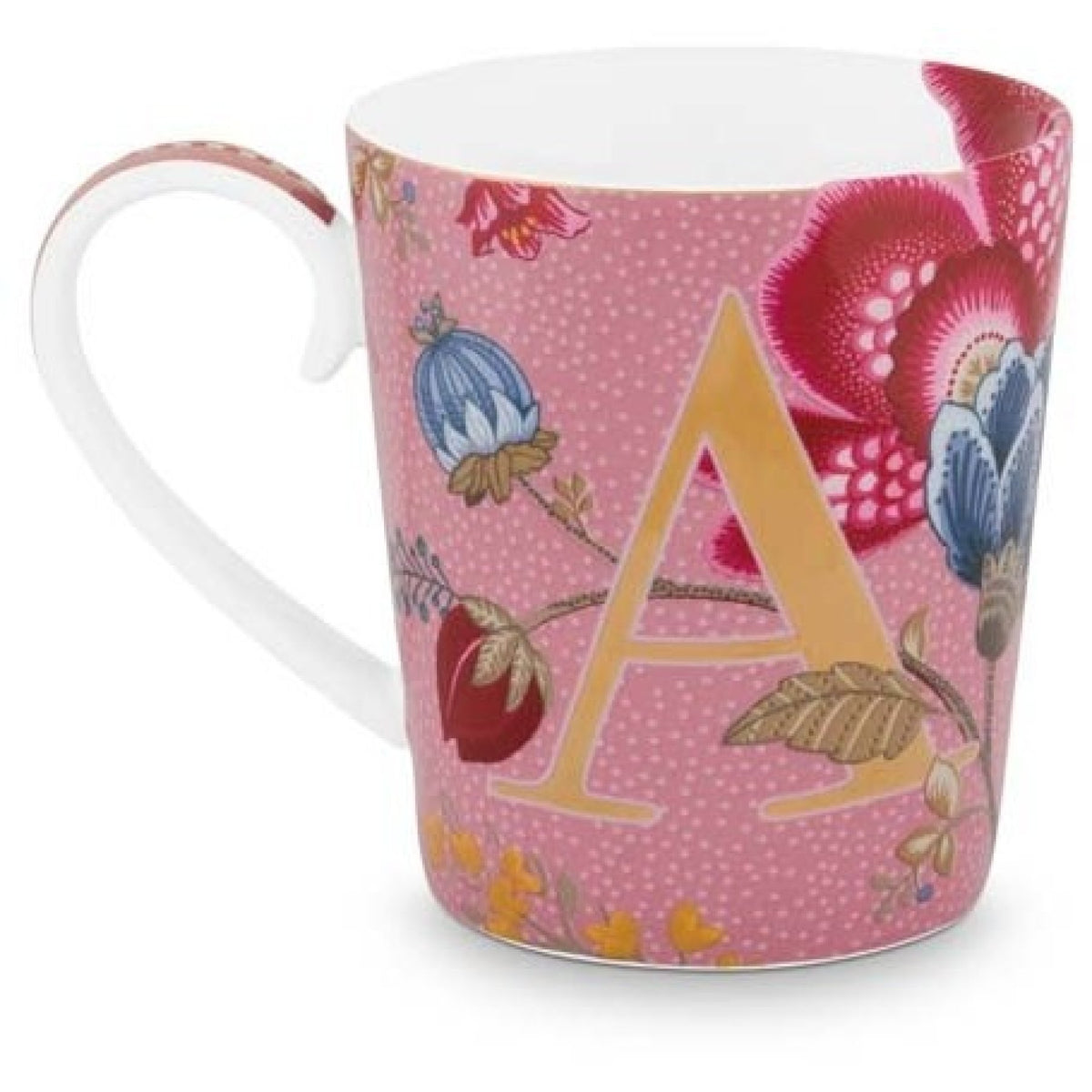 PiP Studio Alphabet Tasse – Porzellan - A - Floral Fantasy - pink / 350 ml
