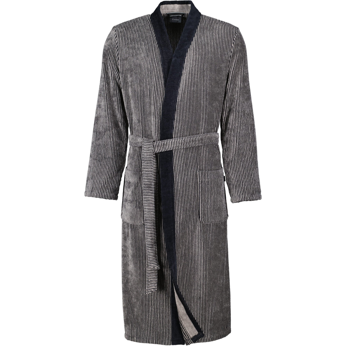 Cawö 5840 Herren Velours-Kimono mit Schalkragen – Baumwolle