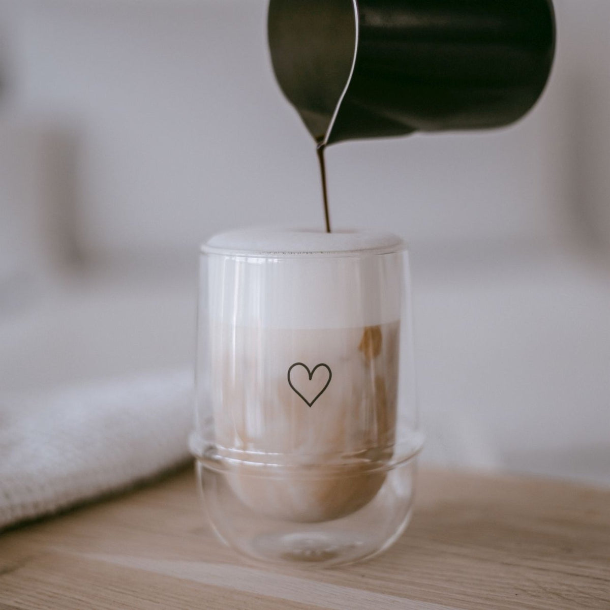 Eulenschnitt Herz Latte Macchiato Glas doppelwandig – AMBIENDO