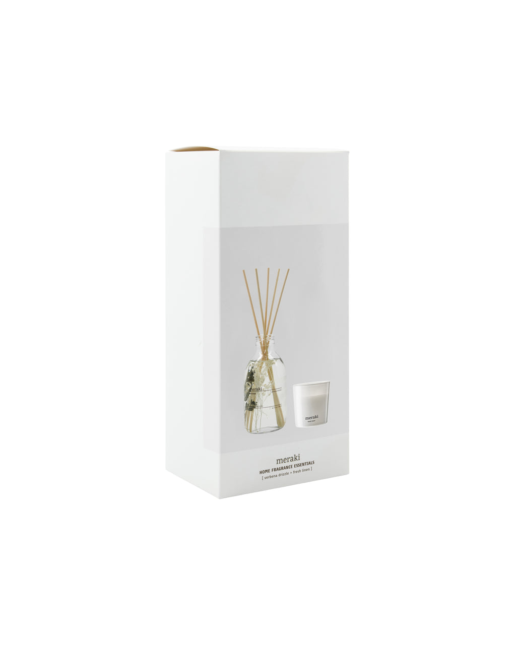 Meraki Verbena Drizzle Raumduft-Diffusor + Fresh Linen Duftkerze Geschenkbox