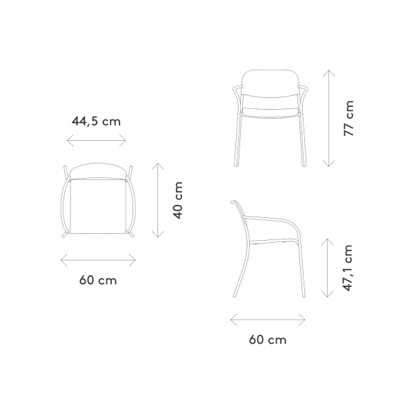 blomus YUA WIRE Armlehnstuhl – Stahl pulverbeschichtet