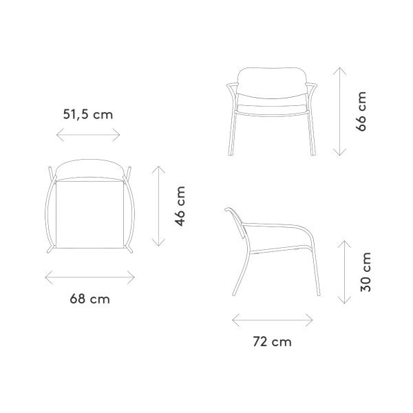blomus YUA Loungesessel – pulverbeschichteter Stahl, Outdoor