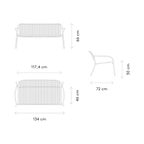 blomus YUA WIRE Loungesofa – Outdoor-Stahl, wetterfest