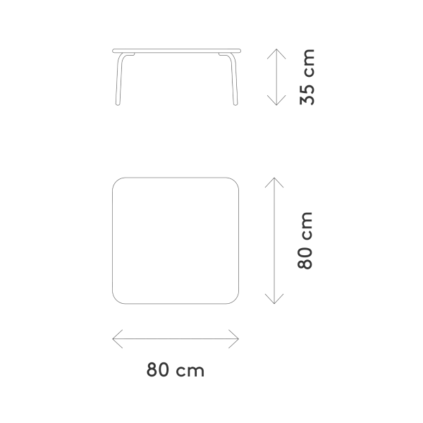 blomus YUA Loungetisch quadratisch – Stahl, Outdoor, 80 × 80 cm