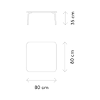 blomus YUA Loungetisch quadratisch – Stahl, Outdoor, 80 × 80 cm