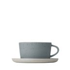 blomus SABLO Kaffeetassen mit Untertasse aus Keramik – Leinen