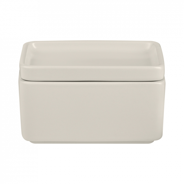 blomus PILAR Butterdose – Steingut in Moonbeam