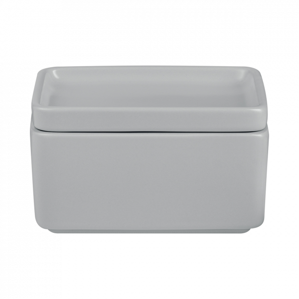 blomus PILAR Butterdose – Steingut in Moonbeam