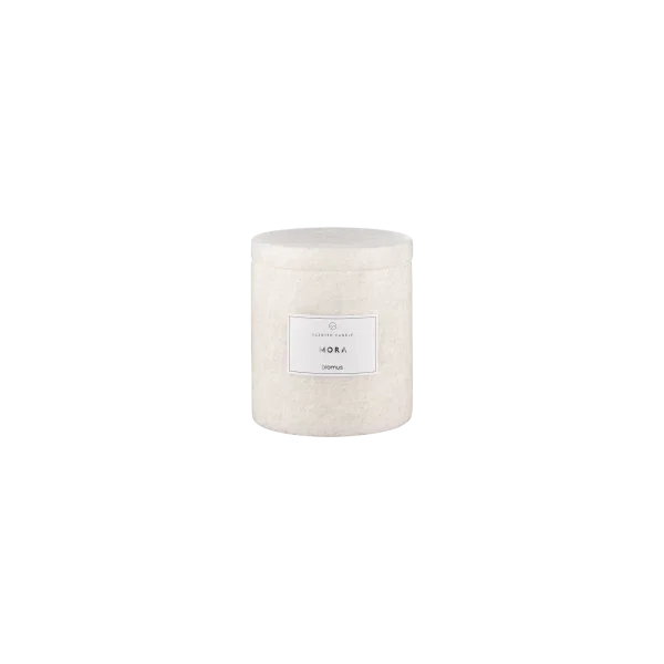 blomus FRABLI Duftkerze Mora – Marmor, Soja Naturwachs, S