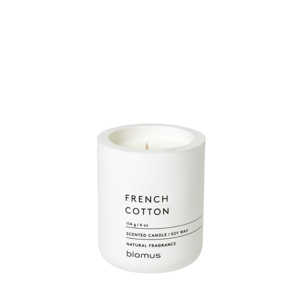 blomus FRAGA Duftkerze French Cotton – Beton, Soja Naturwachs