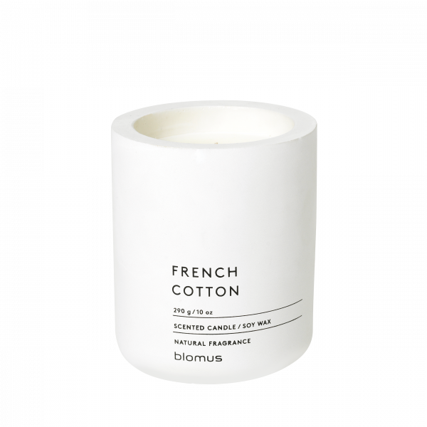 blomus FRAGA Duftkerze French Cotton – Beton, Soja Naturwachs