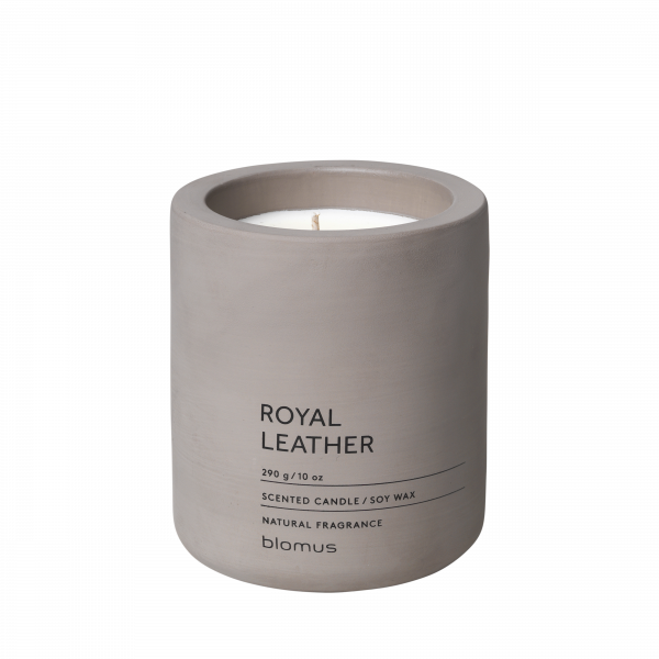 blomus FRAGA Duftkerze – Duft Royal Leather, Farbe Satellite