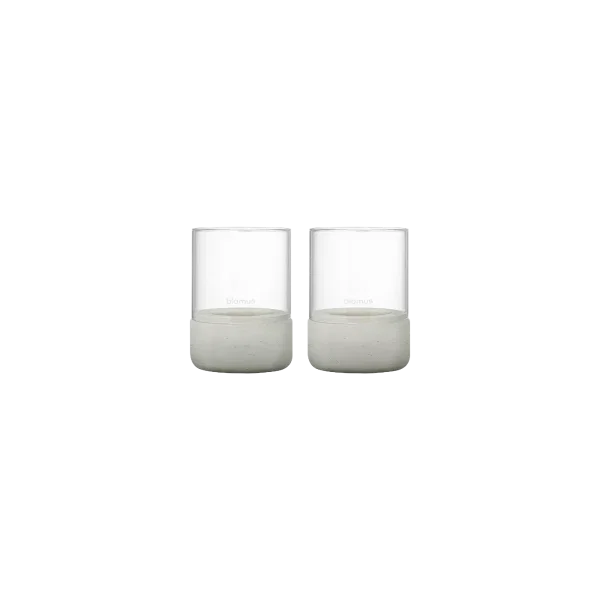blomus CALMA Windlicht 2er-Set – Beton & Glas
