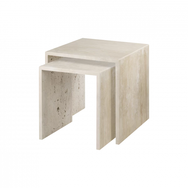blomus VARU Beistelltische aus Travertin – 2er-Set