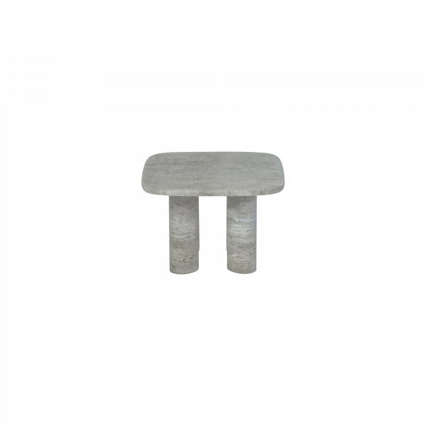 blomus VOLOS Beistelltisch quadratisch – Travertin Silver