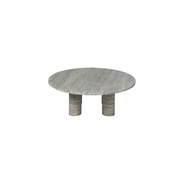 blomus VOLOS Couchtisch rund – Travertin Silver