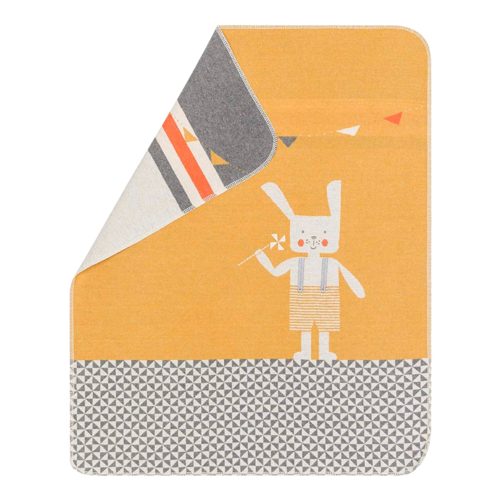 David Fussenegger JUWEL Babydecke mit Stick-Hase – Wolle