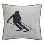 David Fussenegger SYLT Kissenhülle Skifahrer 50×50 cm – Wolle