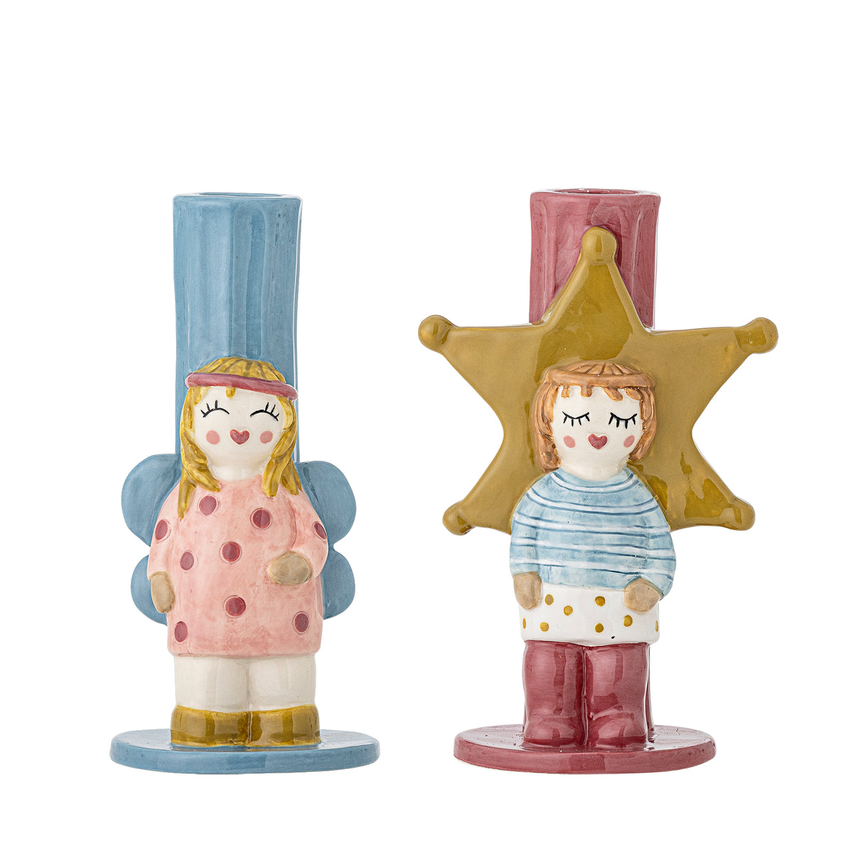Bloomingville Bisby Kerzenhalter bunt 2er Set