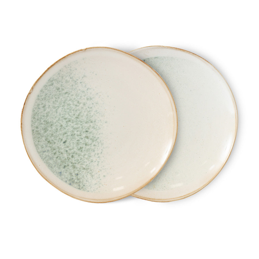 HKliving 70s Ceramics Beilagenteller 2er-Set – Steinzeug